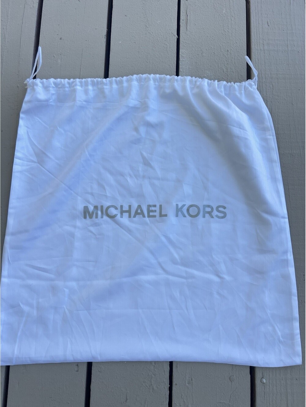 MICHAEL KORS Dust Cover Drawstring Bag Ivory Brown 13"x 12